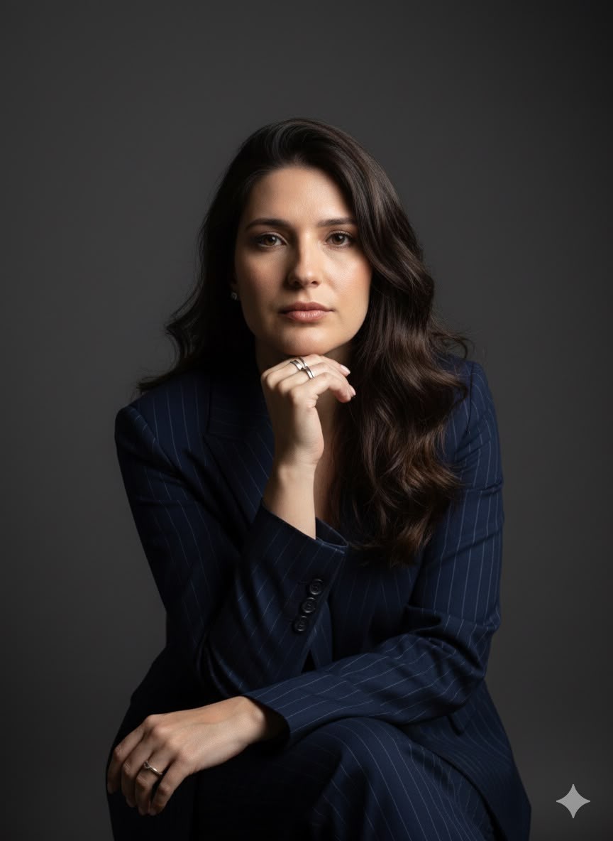 Retrato profissional da advogada previdenciarista Yasmim Ceccon